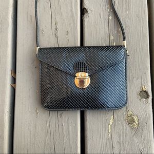 Shiny Black Crossbody Bag